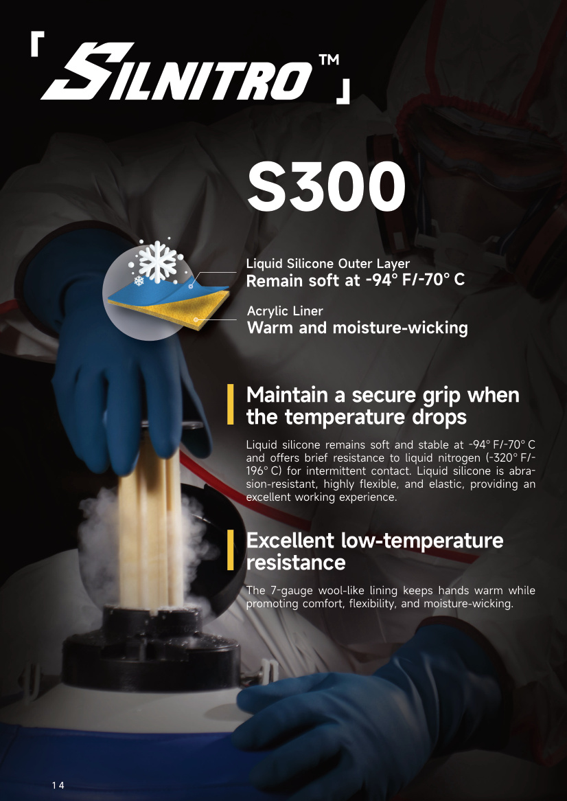 LANON SILNITRO S300 耐冷液体シリコーン手袋 液体窒素対応