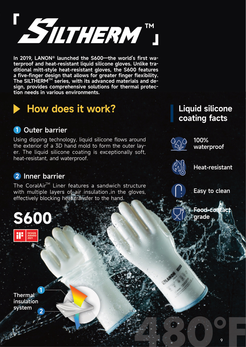 LANON SILTHERM S600 耐熱液体シリコーン手袋 -70℃〜250℃